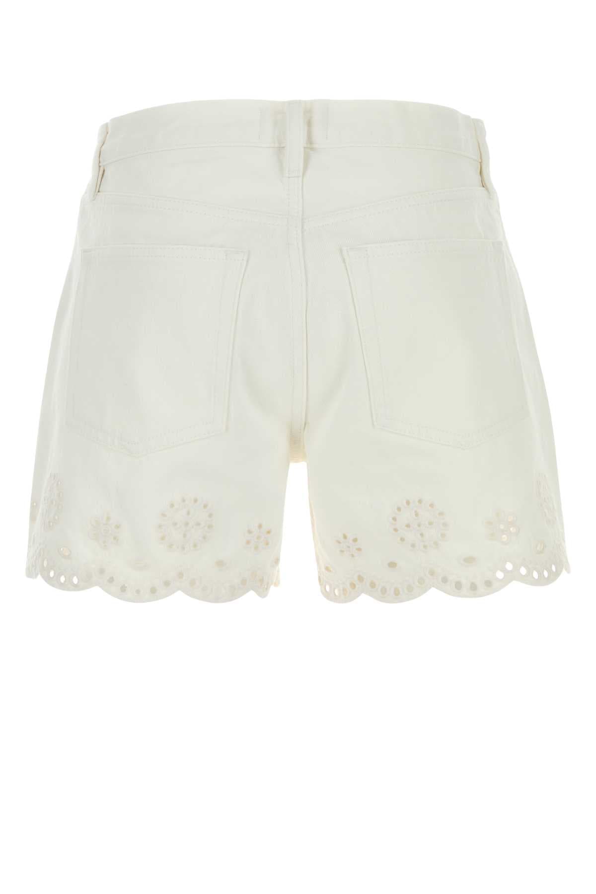 White denim The Eyelet shorts - мініатюра 2