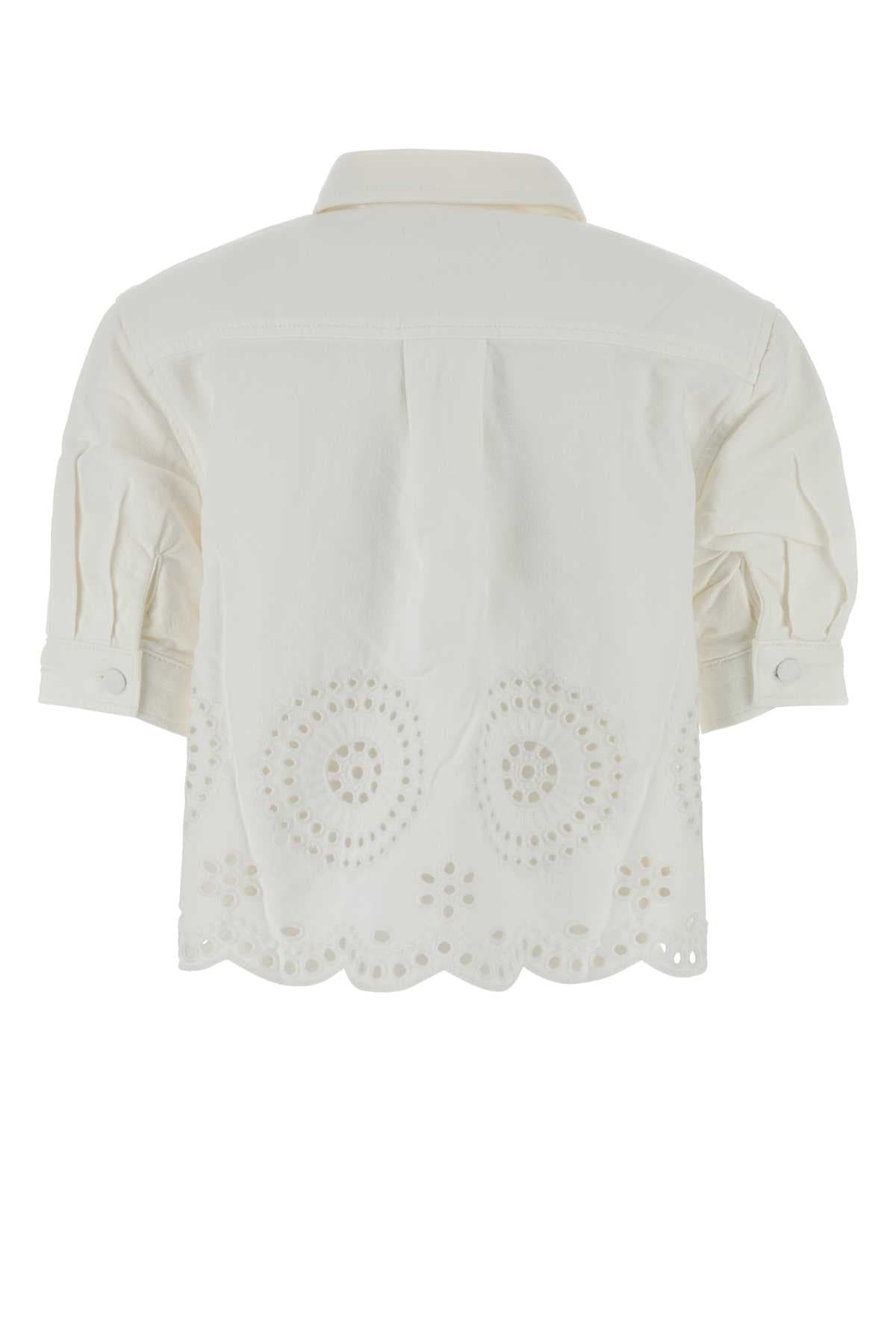 White denim The Eyelet shirt - мініатюра 2