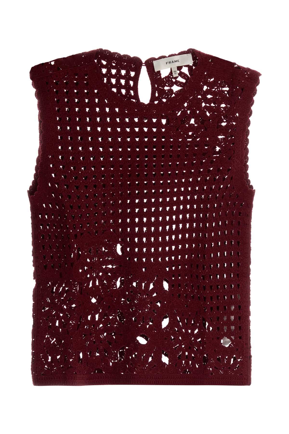 Burgundy crochet top