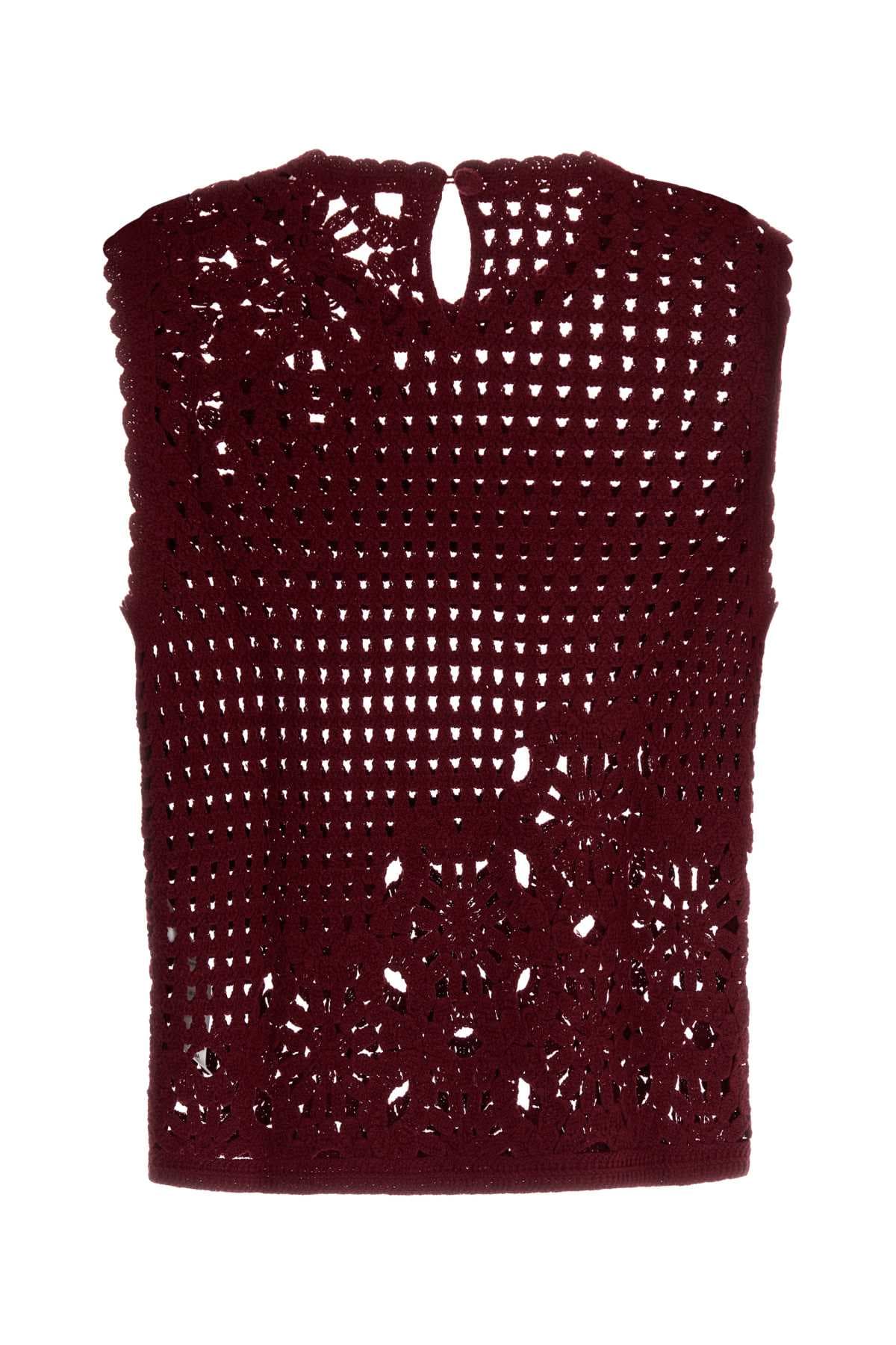 Burgundy crochet top - мініатюра 2
