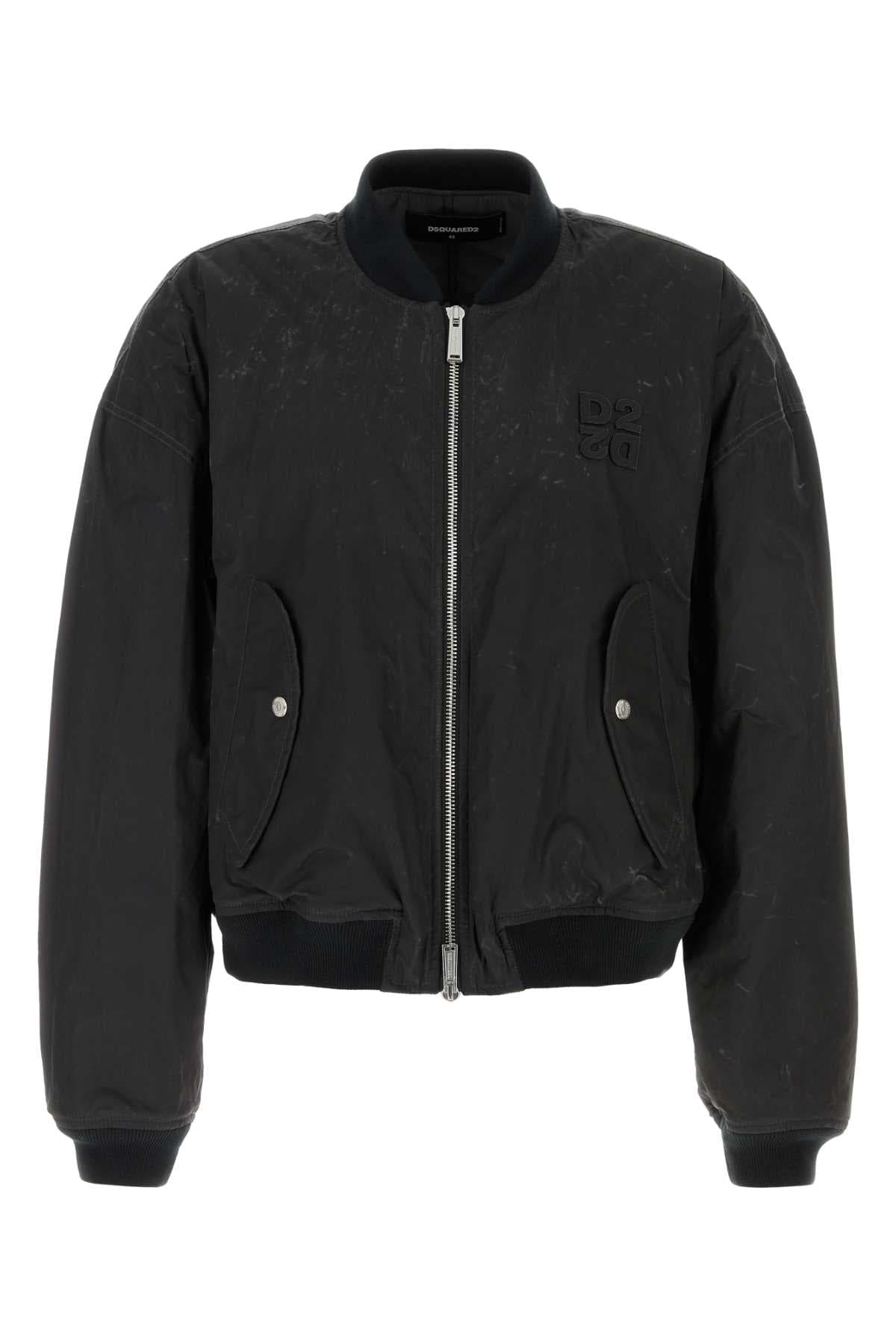Black cotton bomber jacket