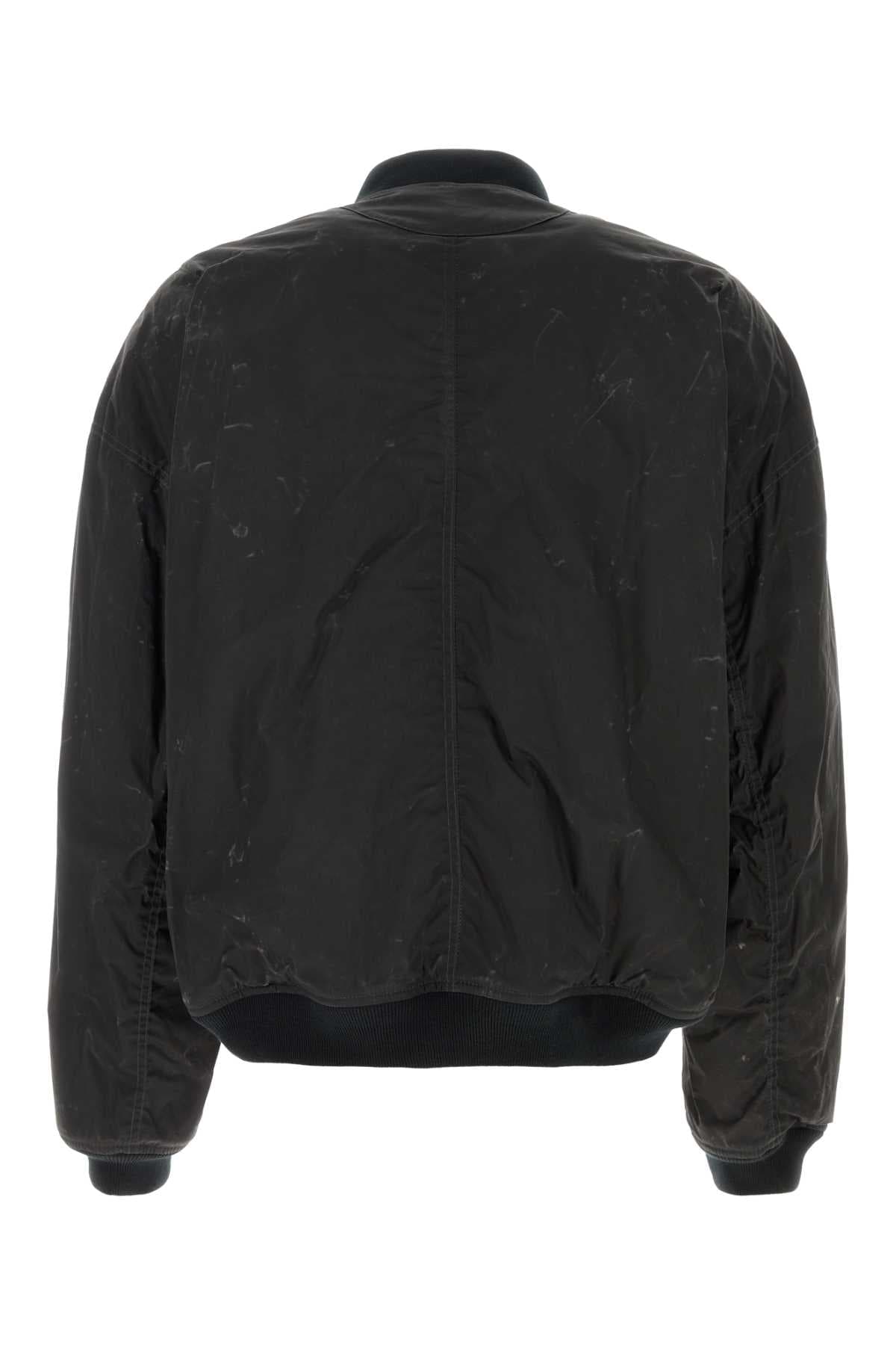 Black cotton bomber jacket - мініатюра 2