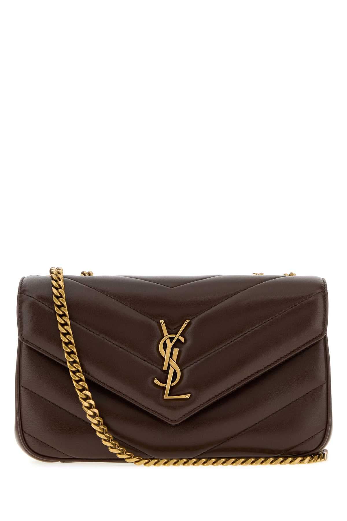 Chocolate leather small LouLou shoulder bag