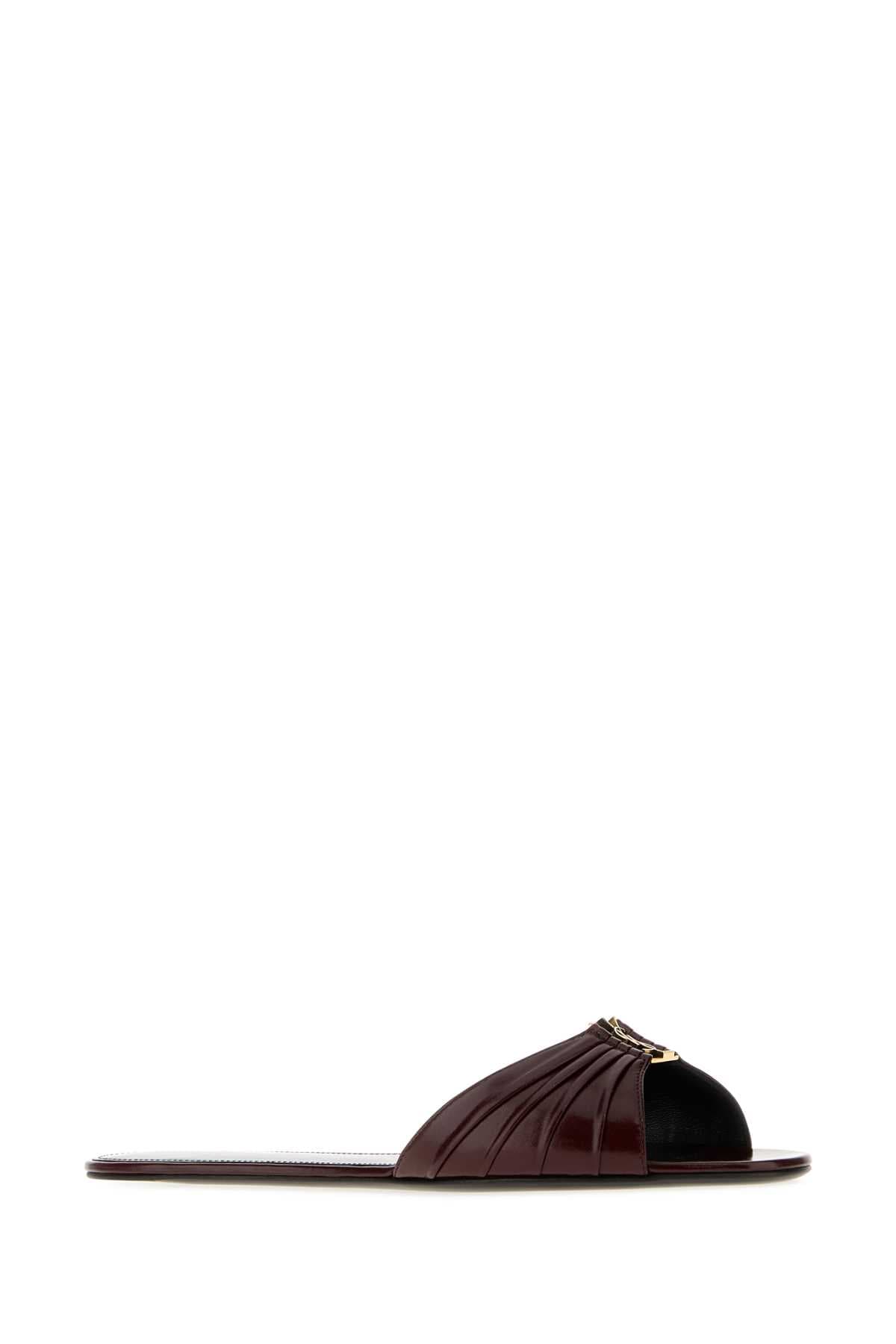 Burgundy leather Babylone slippers - мініатюра 2
