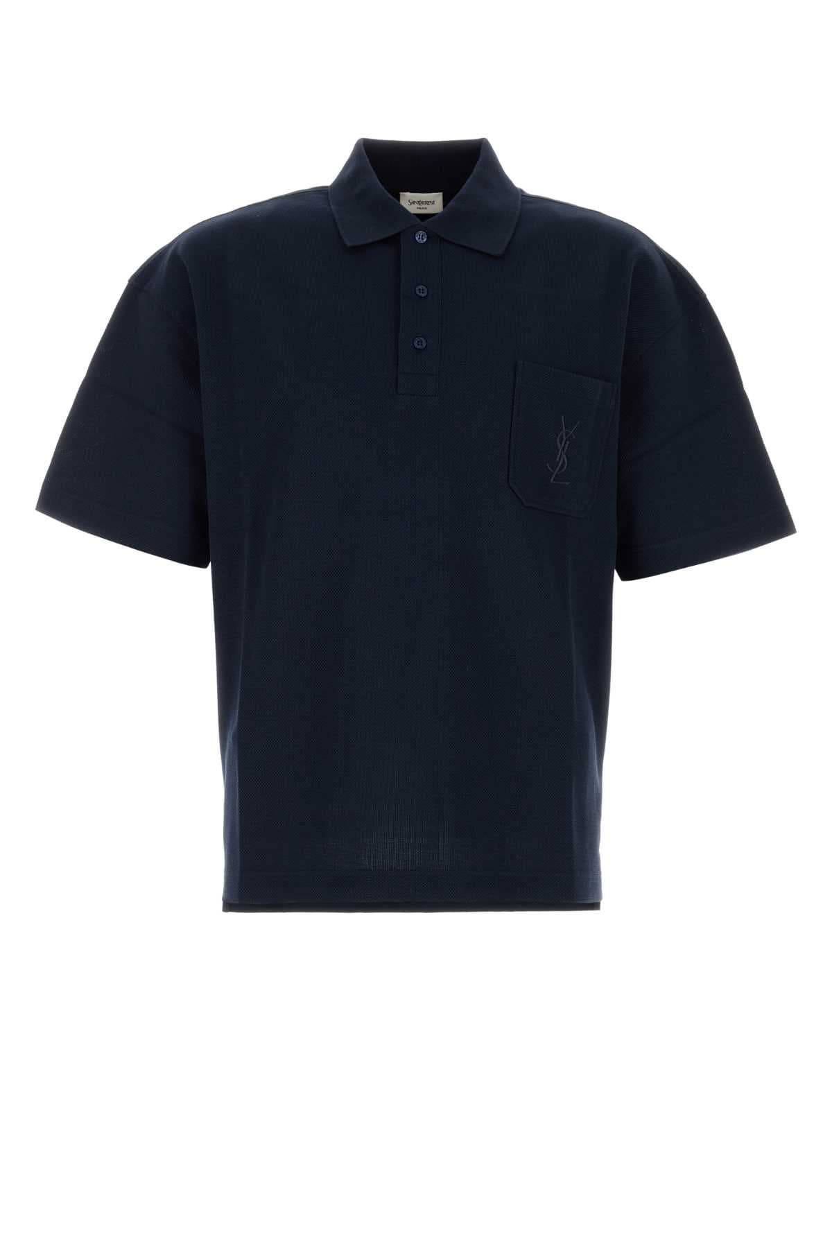 Navy blue piquet polo shirt