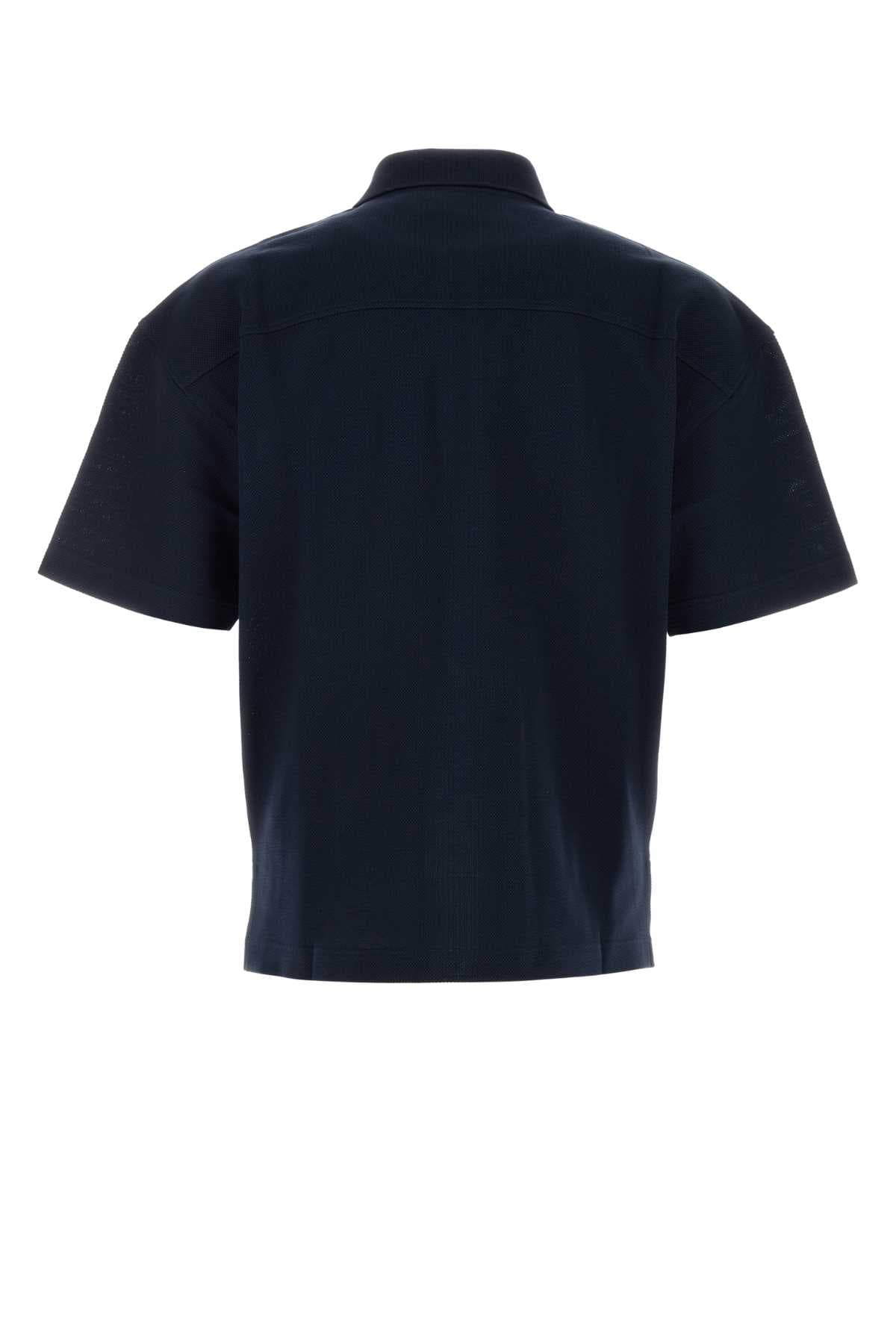 Navy blue piquet polo shirt - мініатюра 2