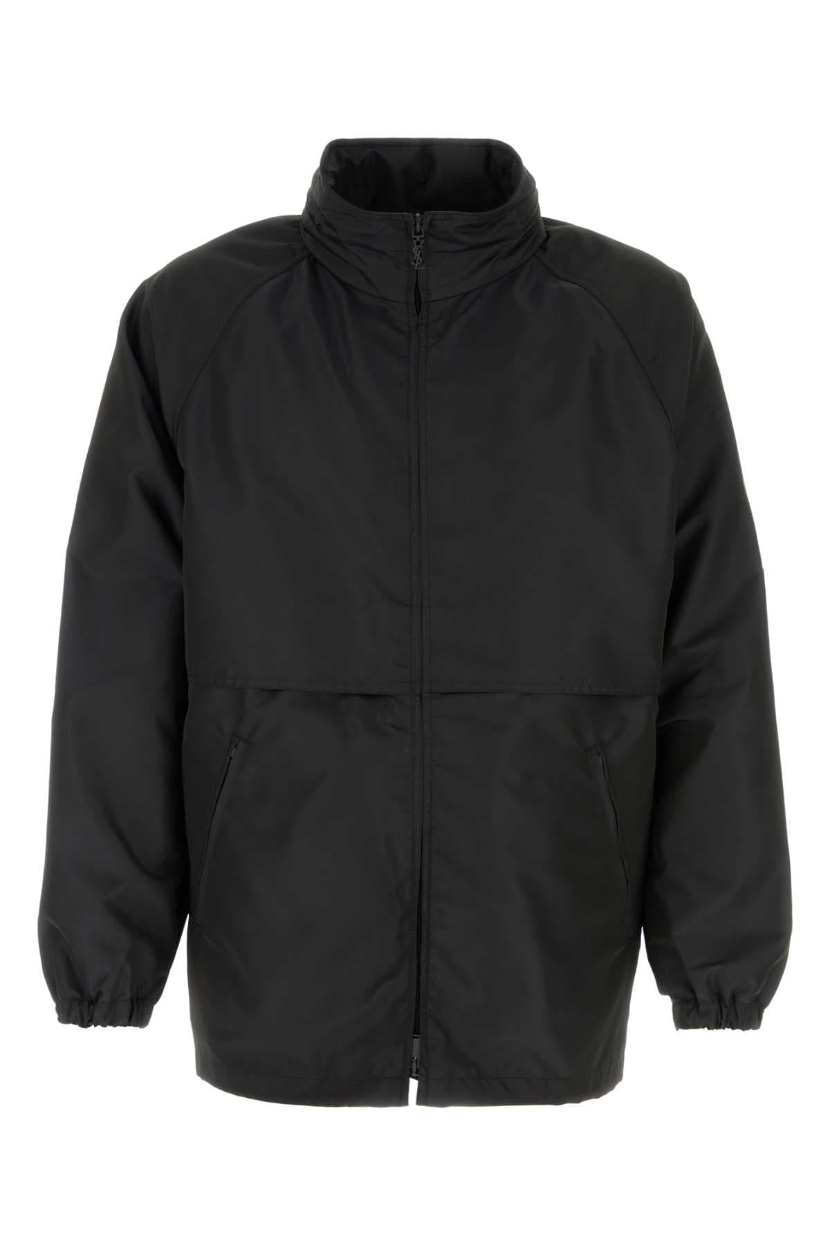 Black polyester windbreaker