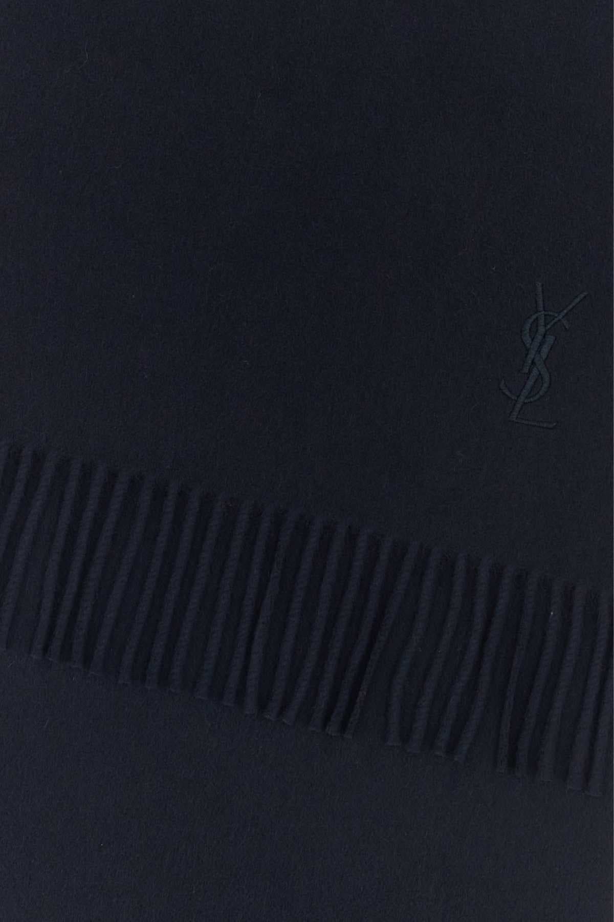 Navy blue cashmere scarf - мініатюра 2