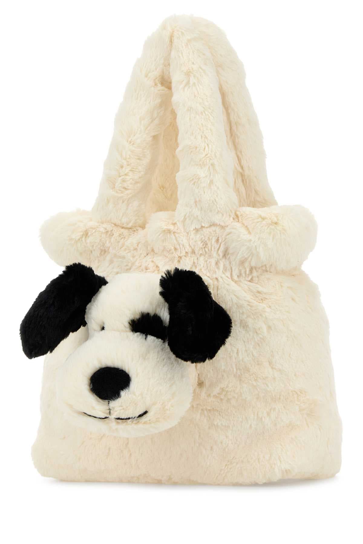 White eco fur Rufferty Puppy handbag - мініатюра 2