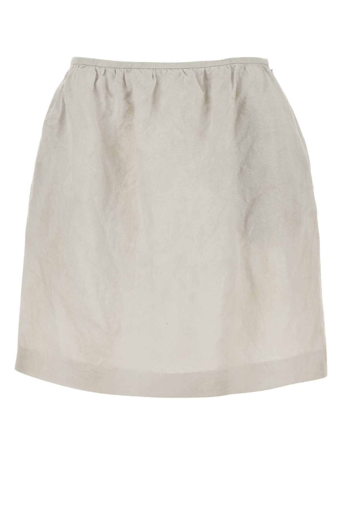 Chalk linen skirt