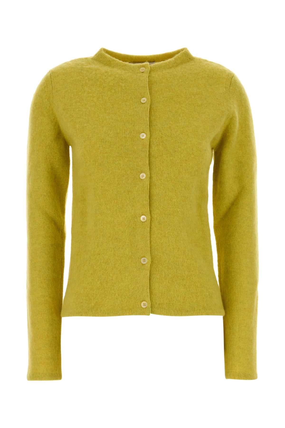 Acid green wool cardigan