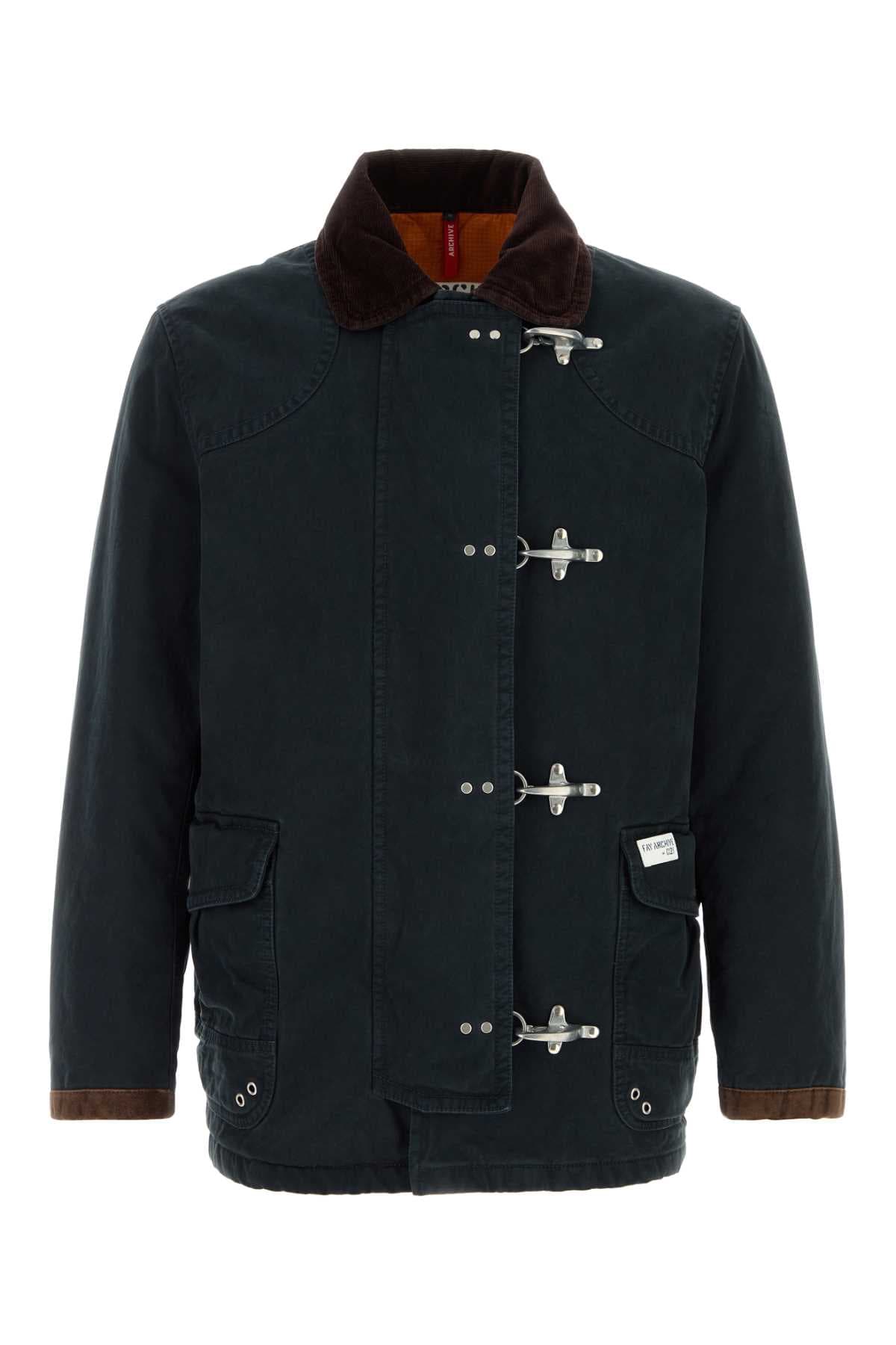 Navy blue cotton padded jacket