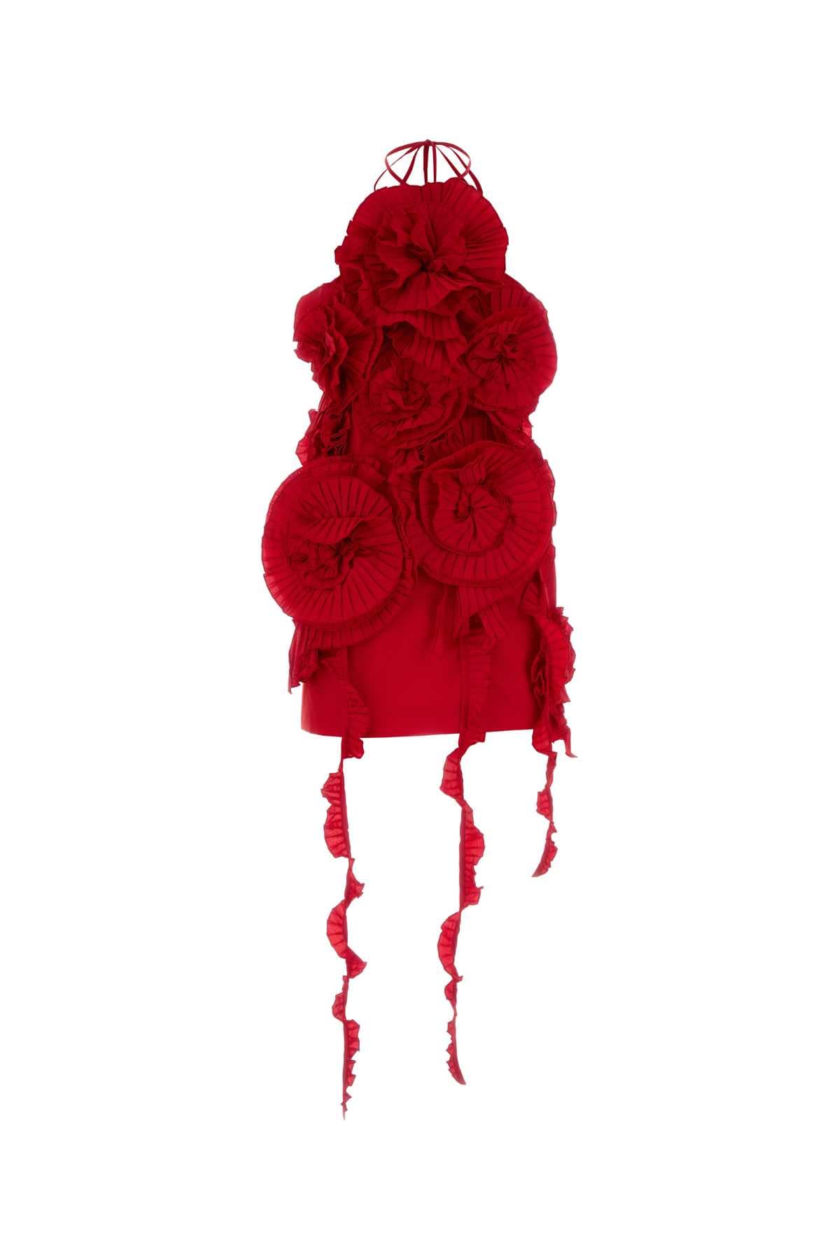 Red taffeta mini dress