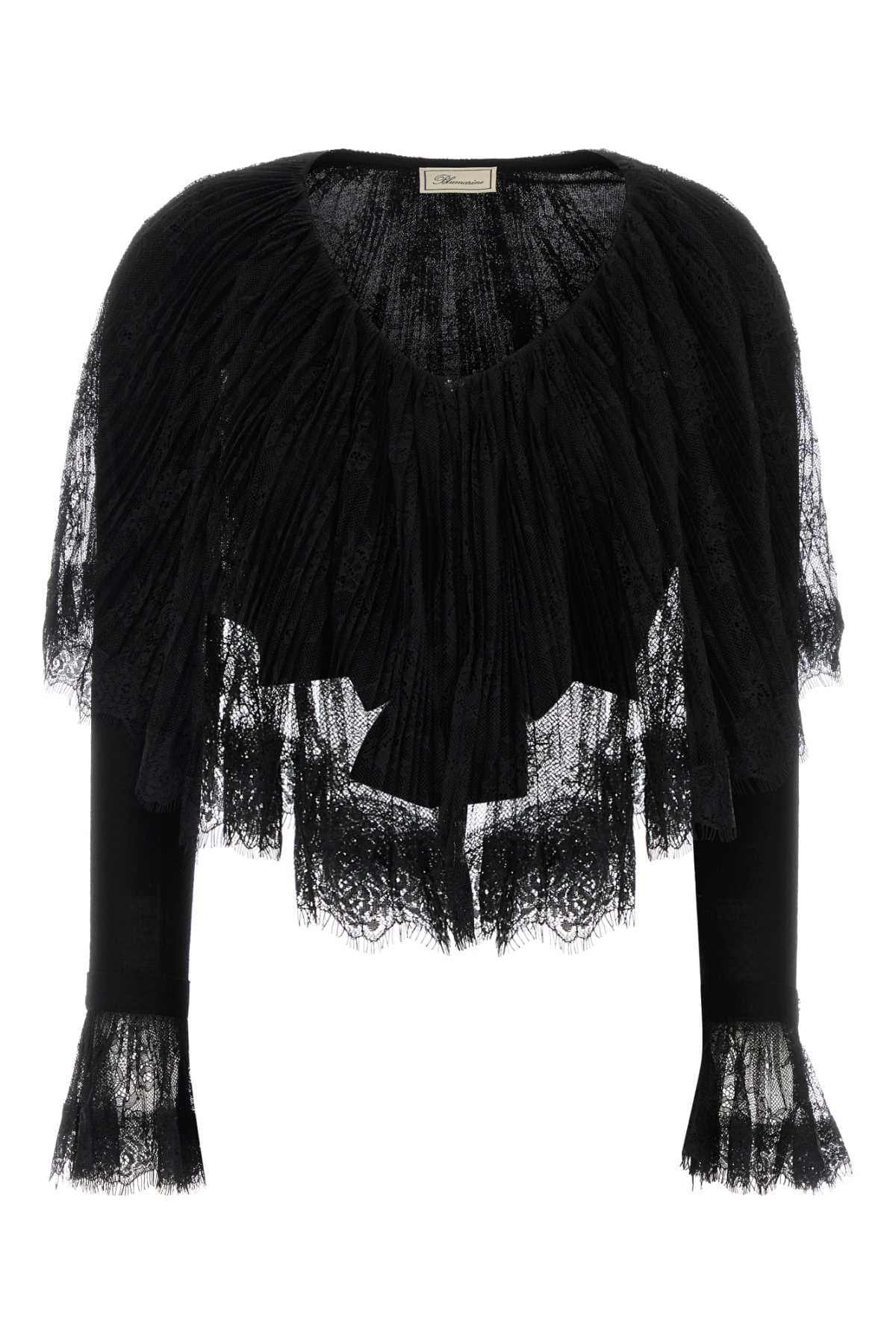 Black wool cardigan