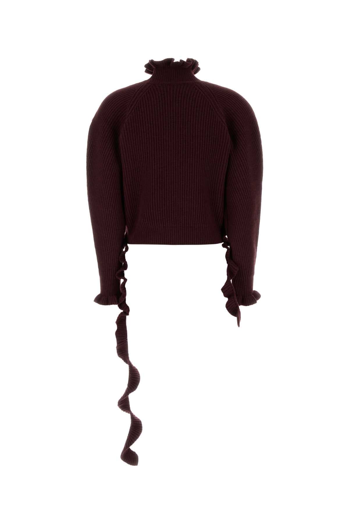 Aubergine wool sweater - мініатюра 2