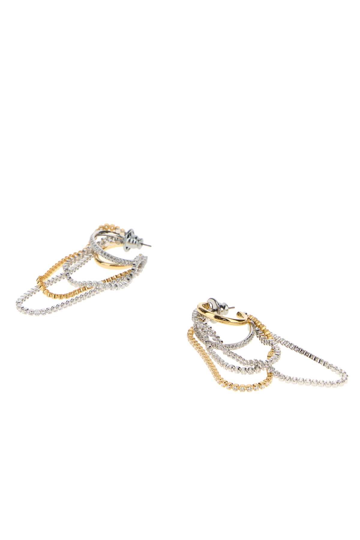 Two-tone metal Hyperbola earrings - мініатюра 2