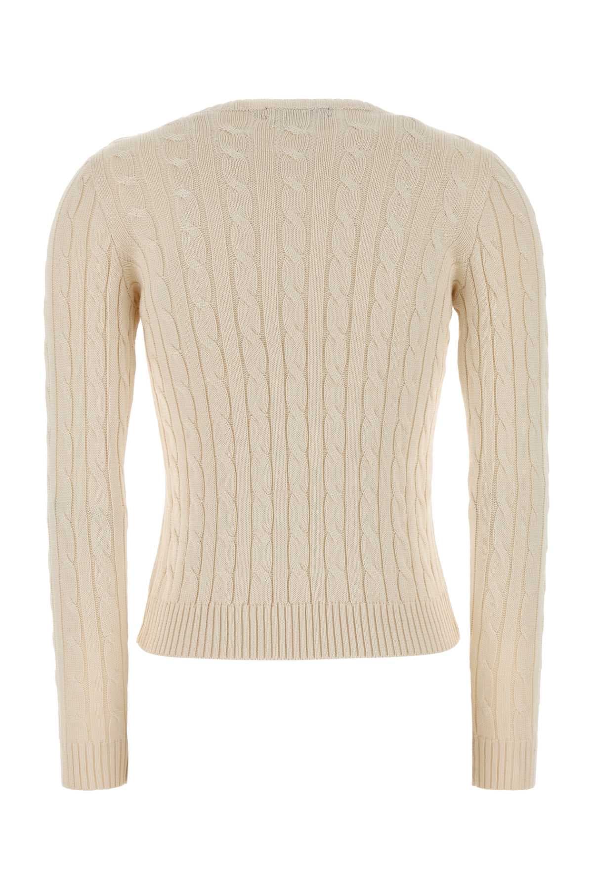 Ivory cotton blend sweater - мініатюра 2