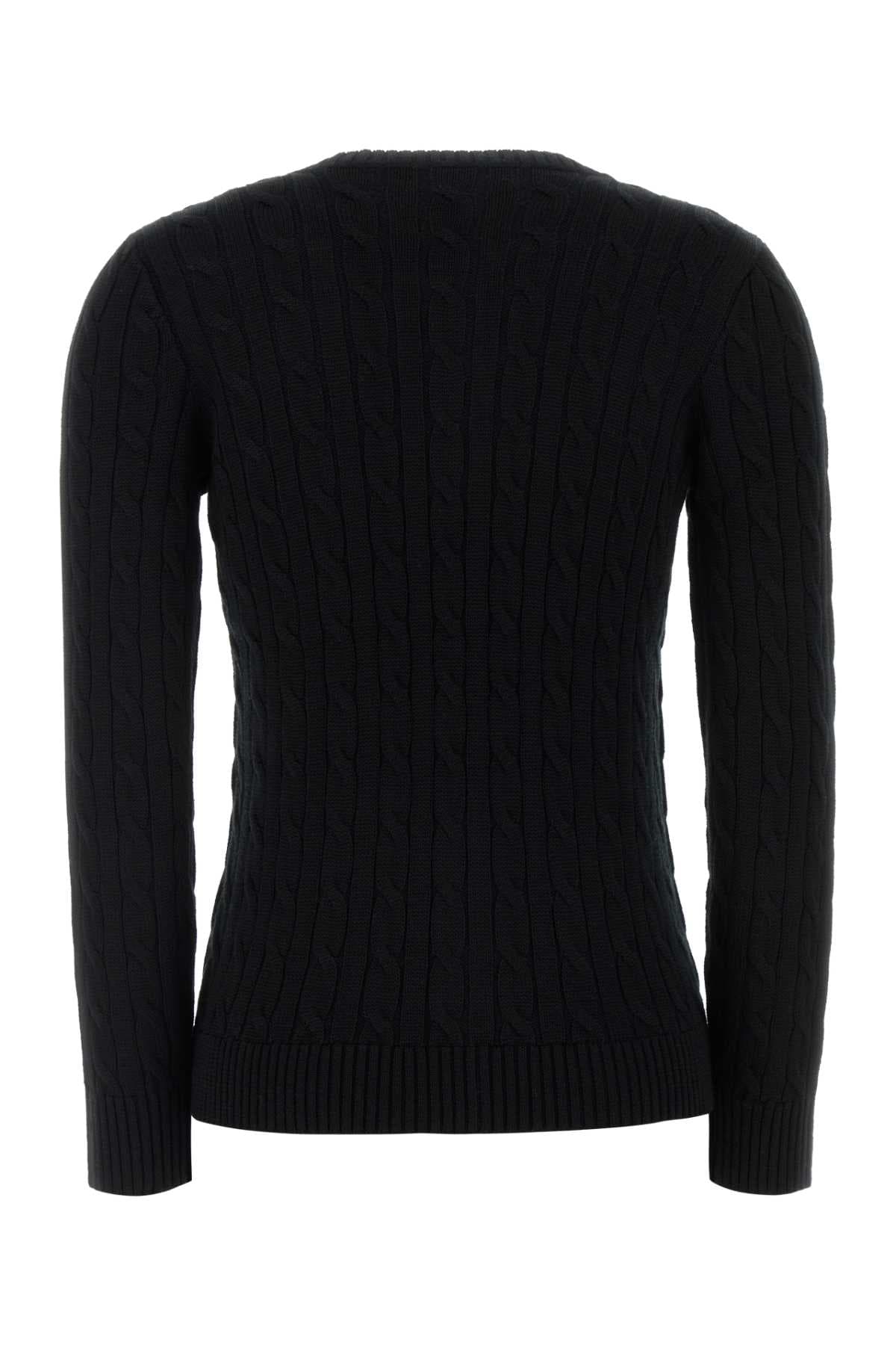 Black cotton blend cardigan - мініатюра 2