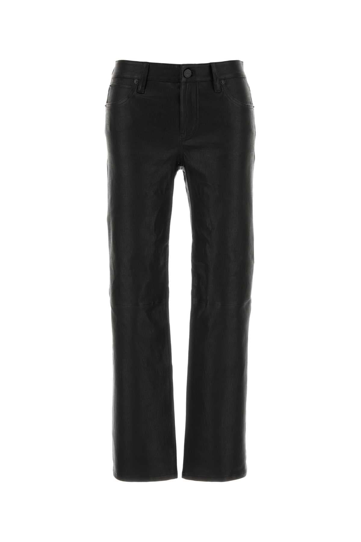 Black leather The Cigarette pant