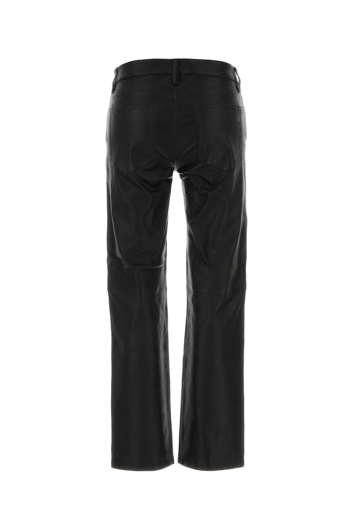 Black leather The Cigarette pant - мініатюра 2