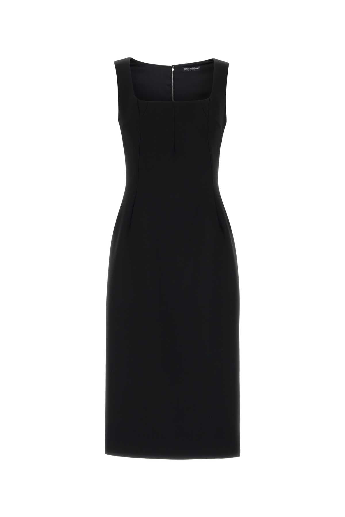 Black wool dress