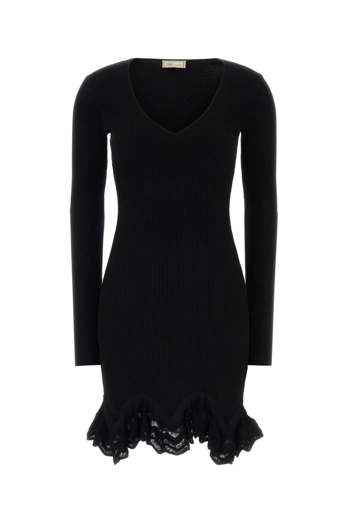 Black knit mini dress