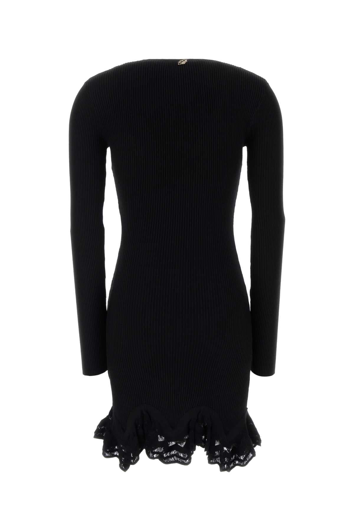 Black knit mini dress - мініатюра 2