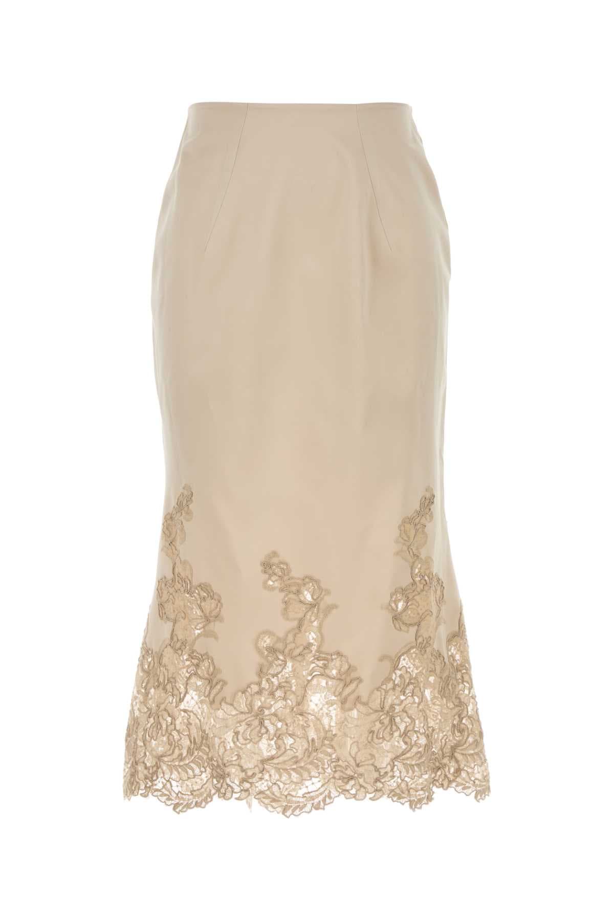 Sand satin skirt