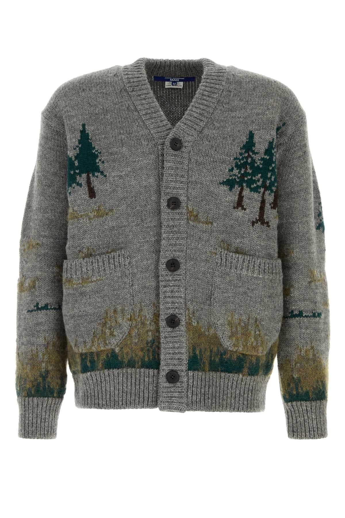 Embroidered wool blend cardigan