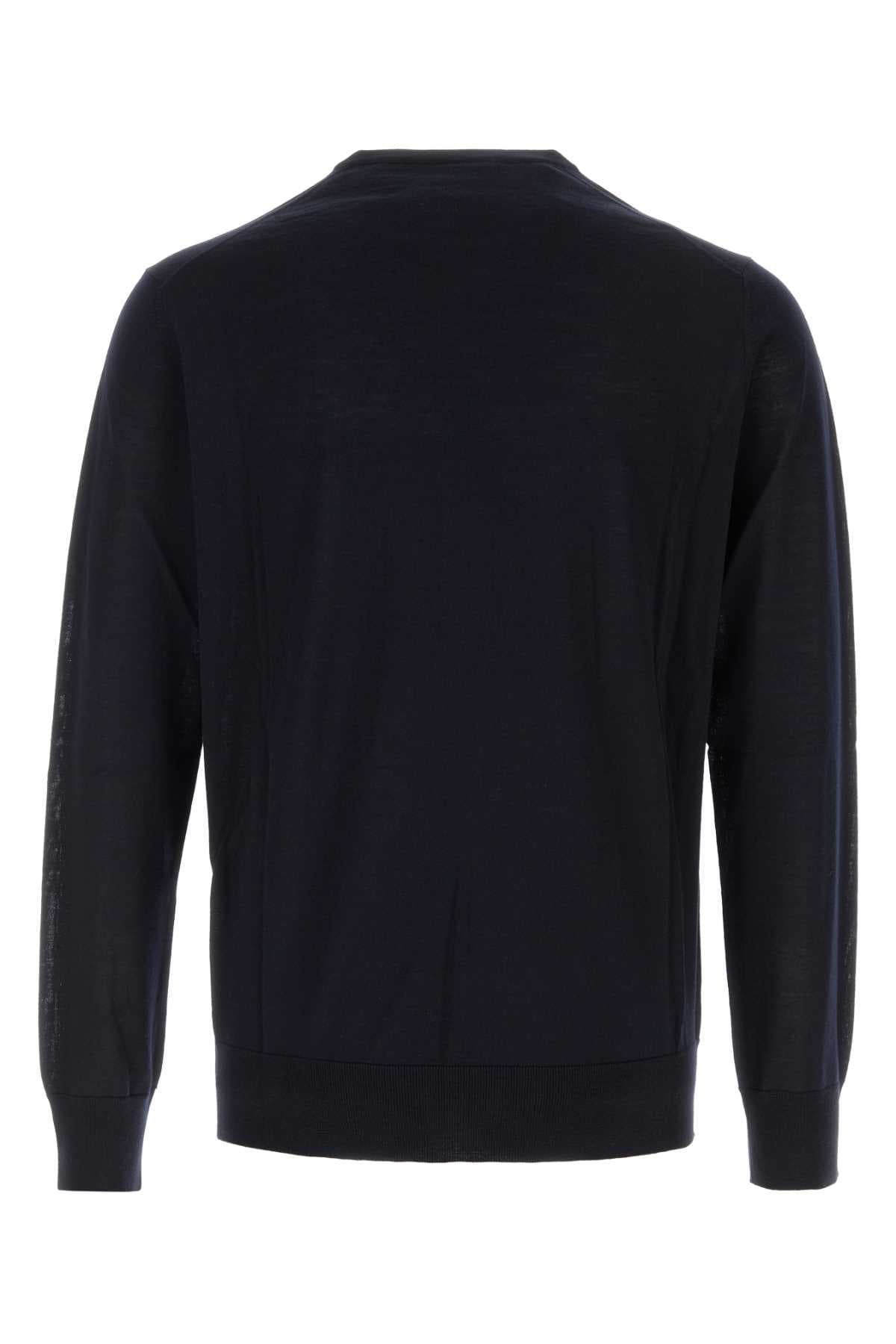 Midnight blue wool sweater - мініатюра 2