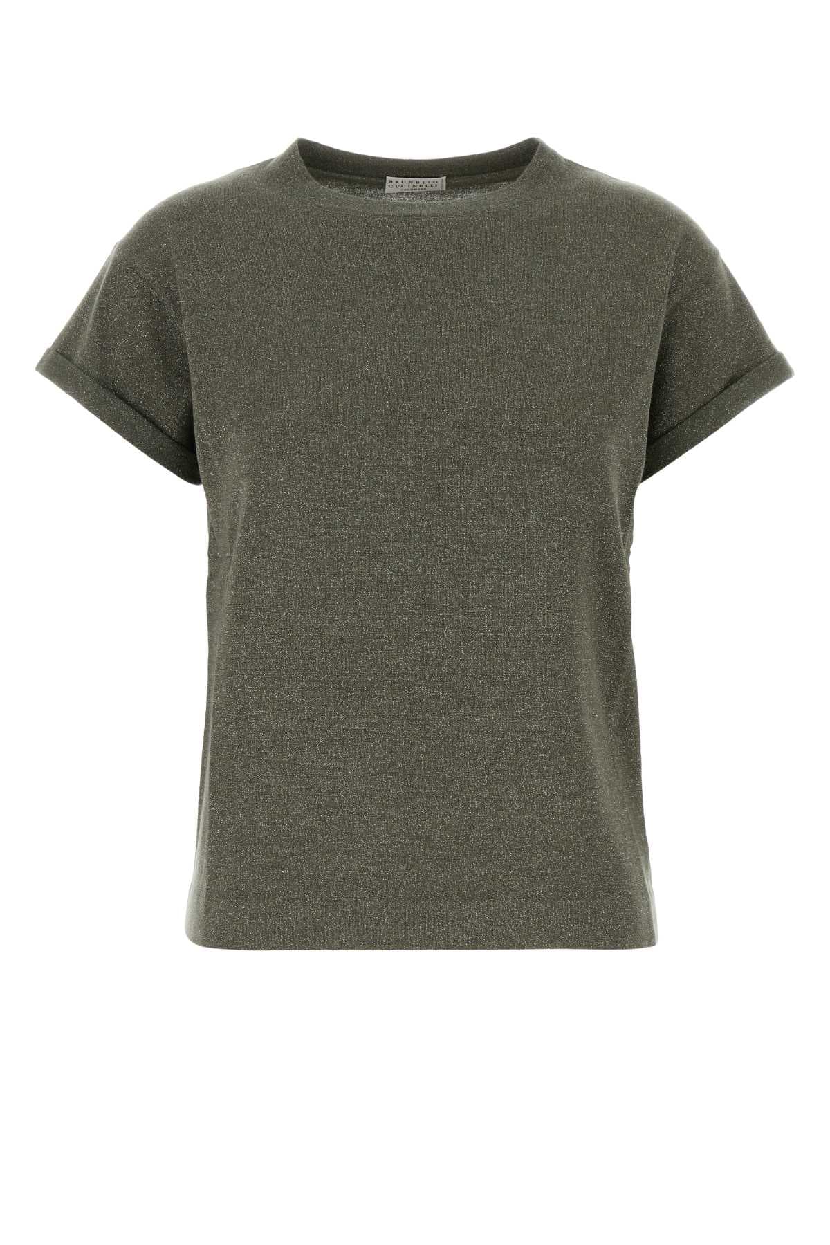 Army green cashmere blend t-shirt