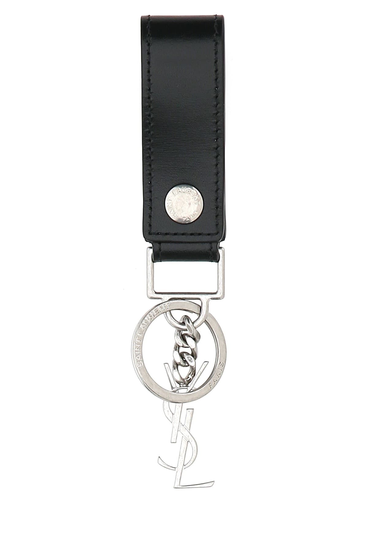 Black leather Monogram key ring - мініатюра 3