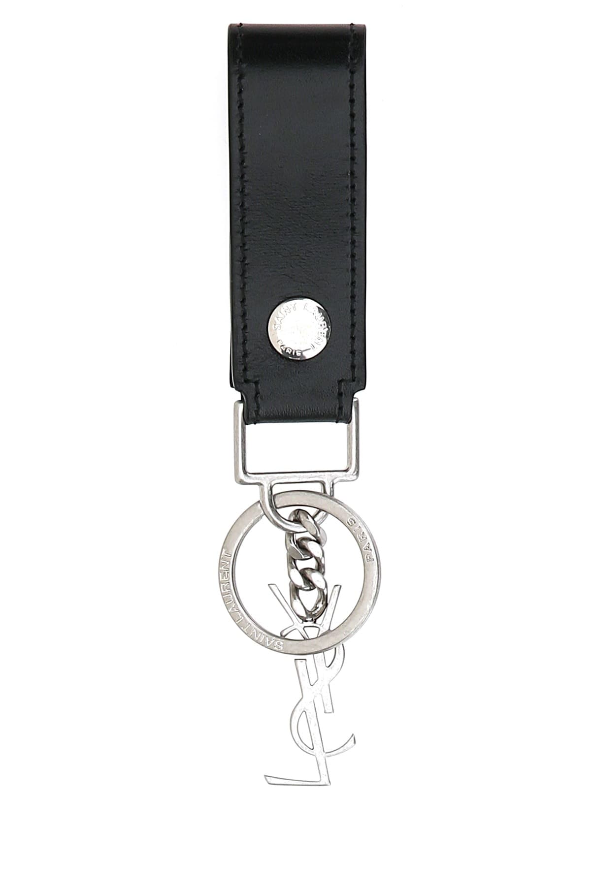 Black leather Monogram key ring - мініатюра 4