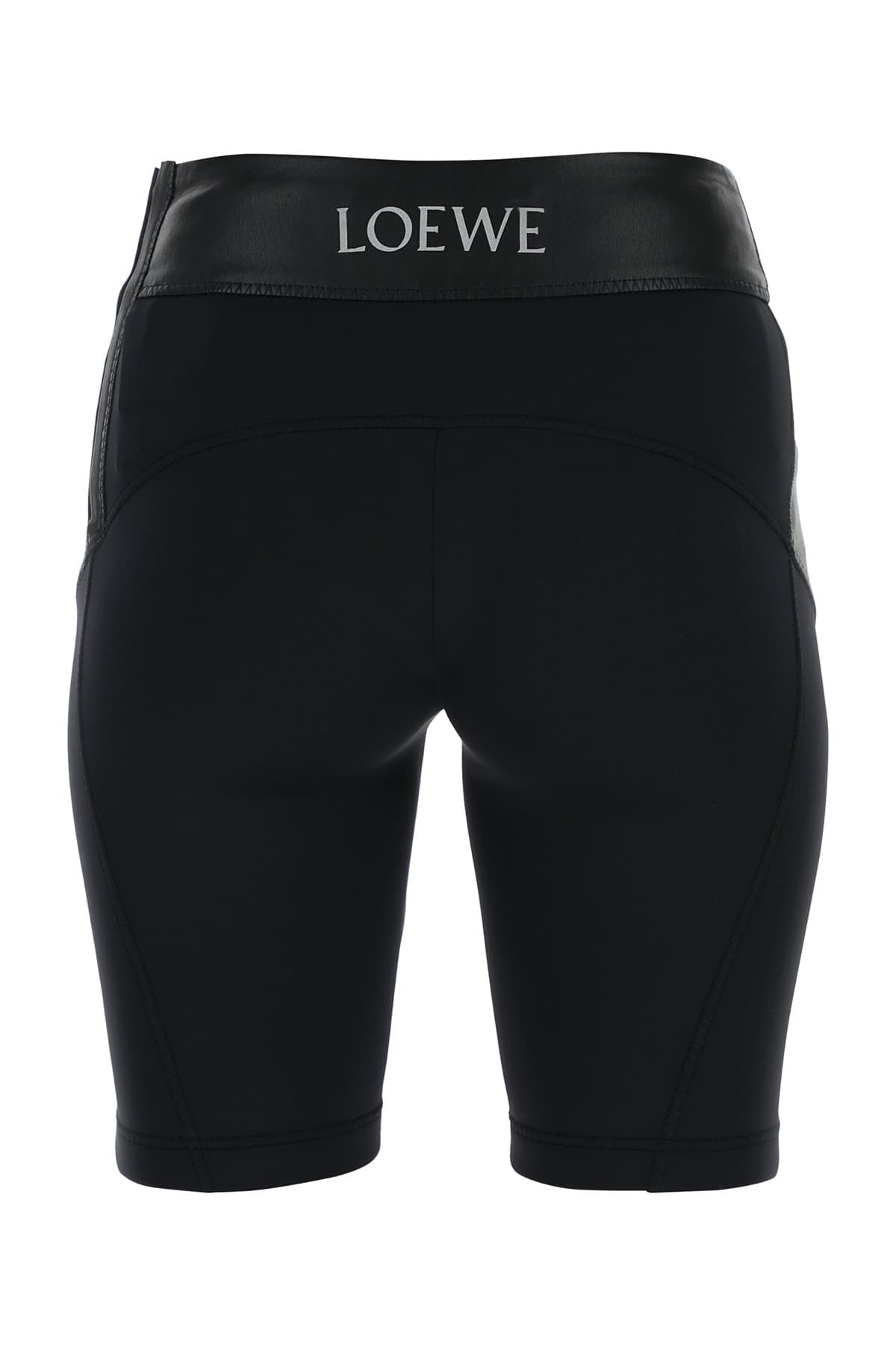 Black leather and fabric leggings - мініатюра 4