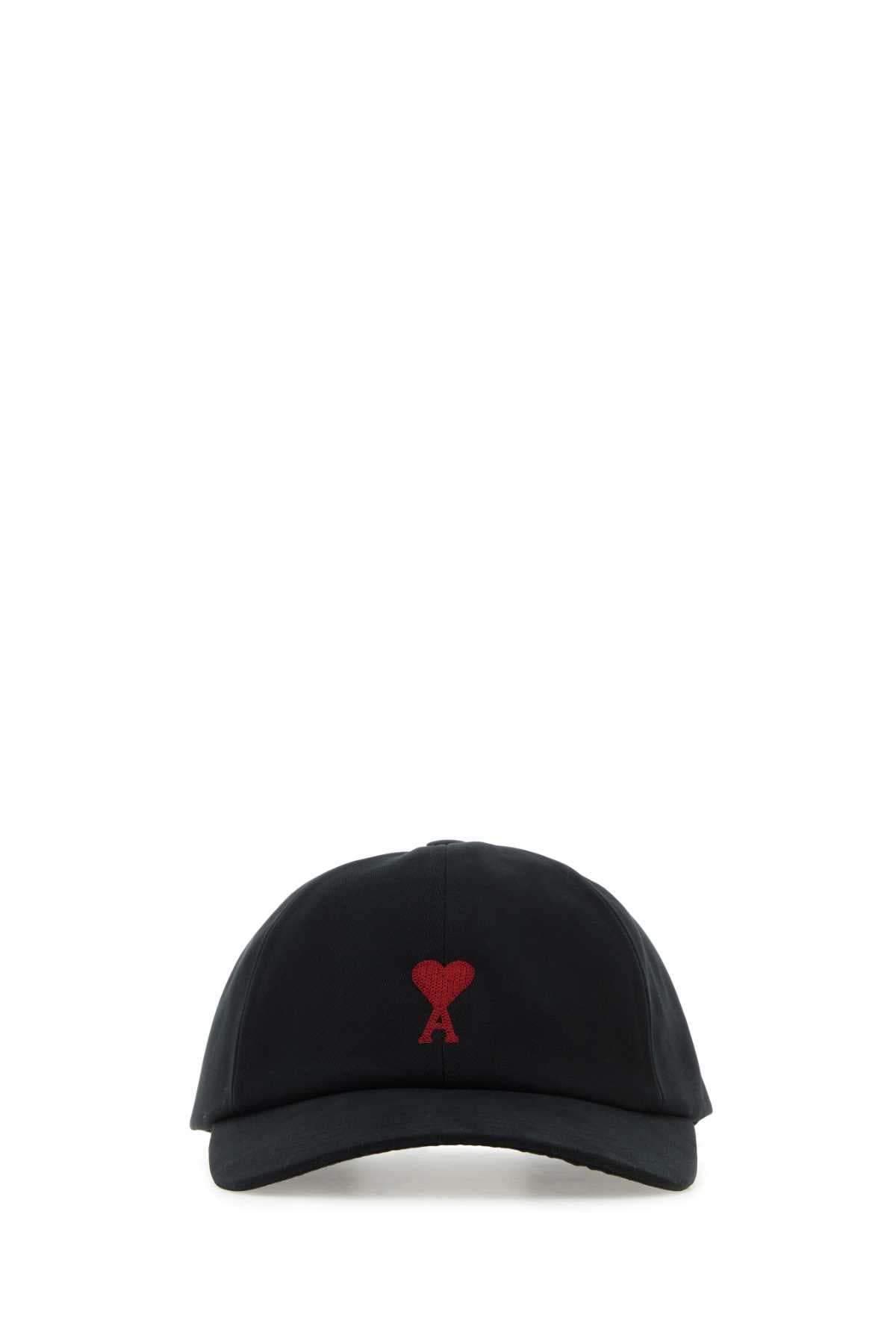 Black cotton baseball cap
