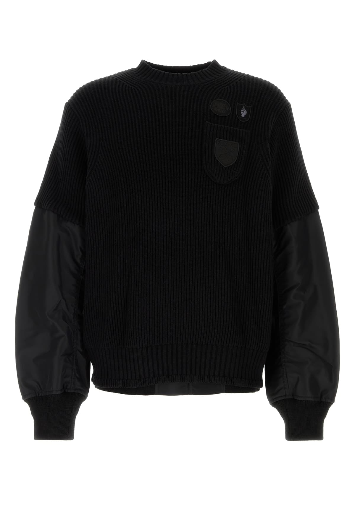 sacai Gonz Multi Patch Nylon Twill x Knit Sweater