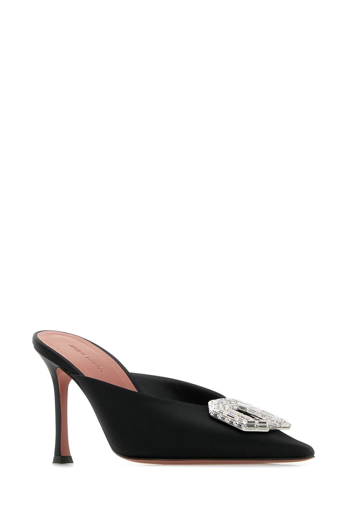 Black satin Camelia mules - мініатюра 4