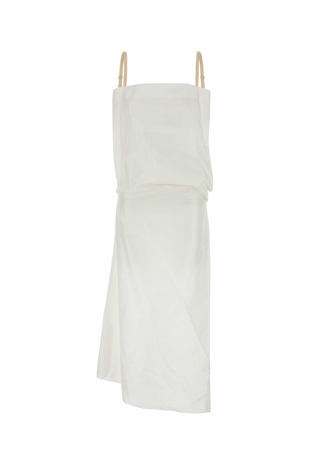 White silk dress