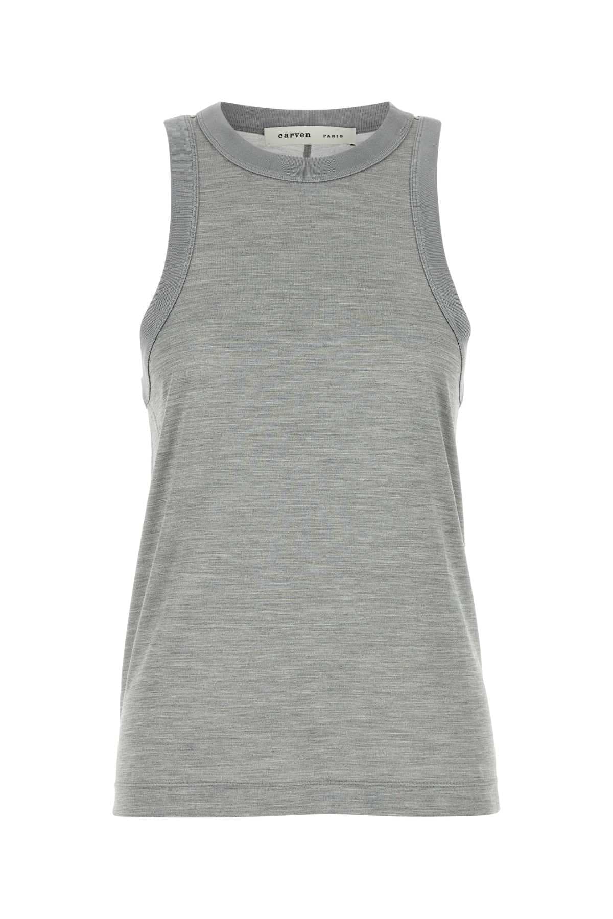 Grey silk tank top