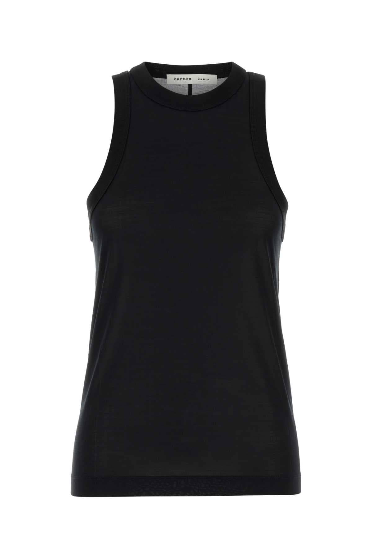 Black silk tank top