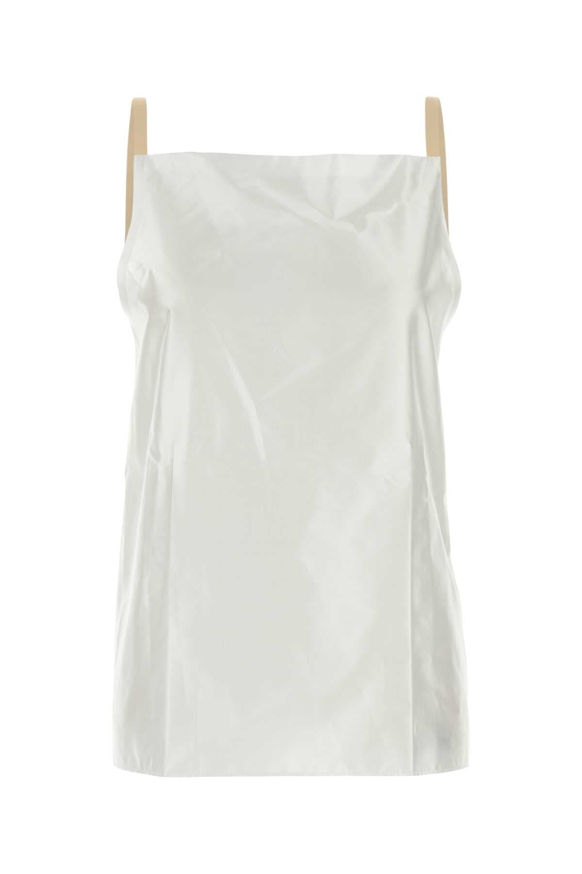 White polyester blend top