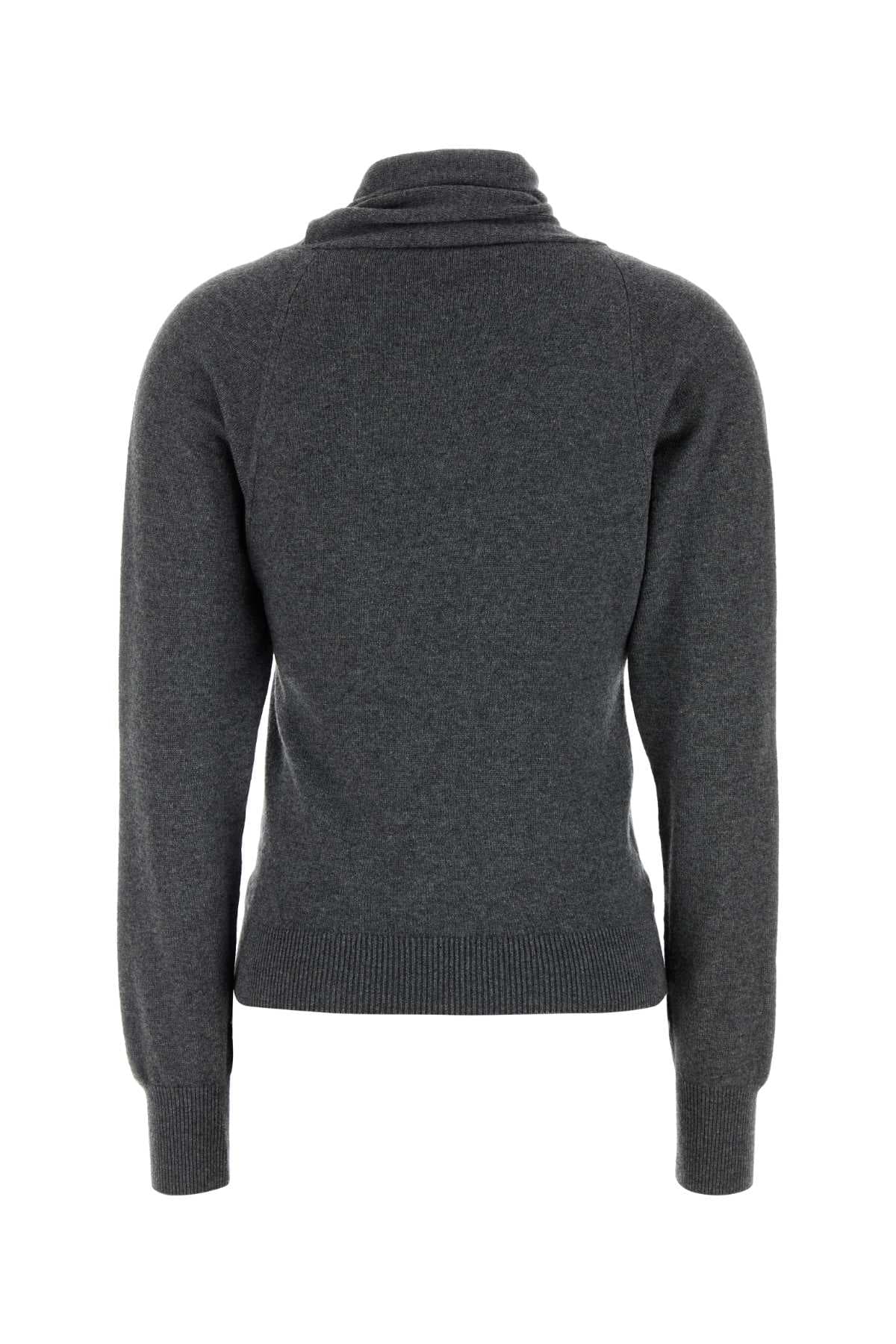 Dark grey cashmere blend sweater - мініатюра 2