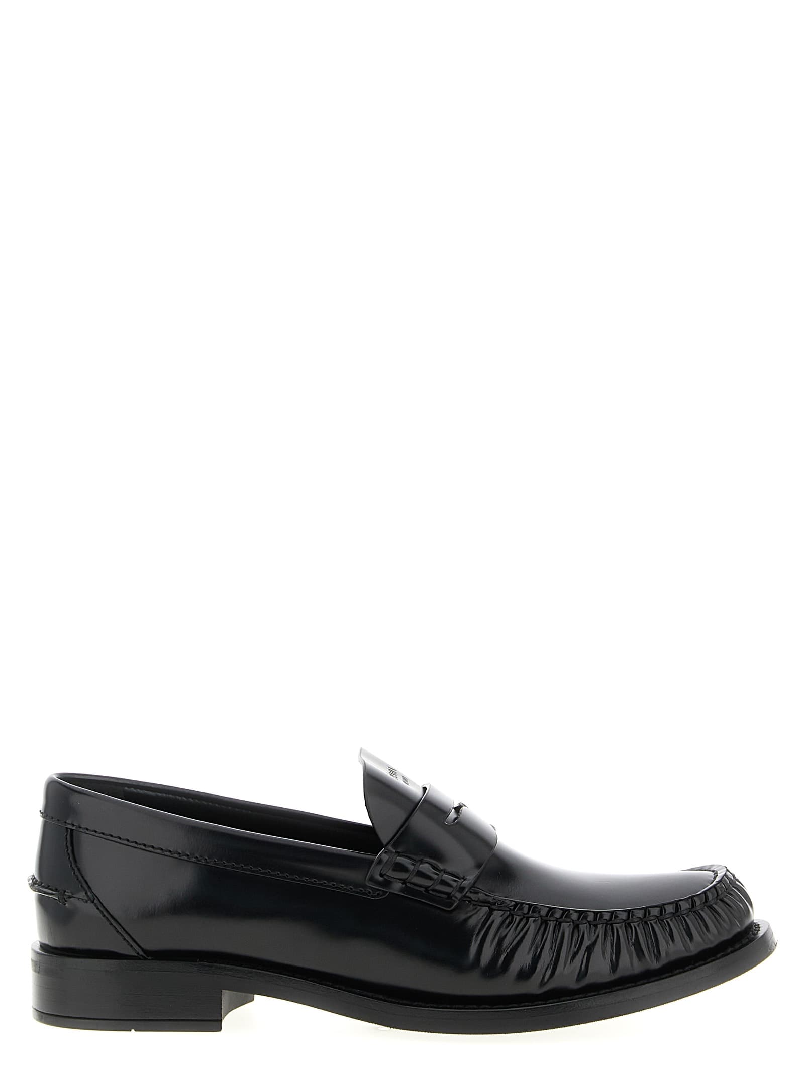 Brushed leather loafers