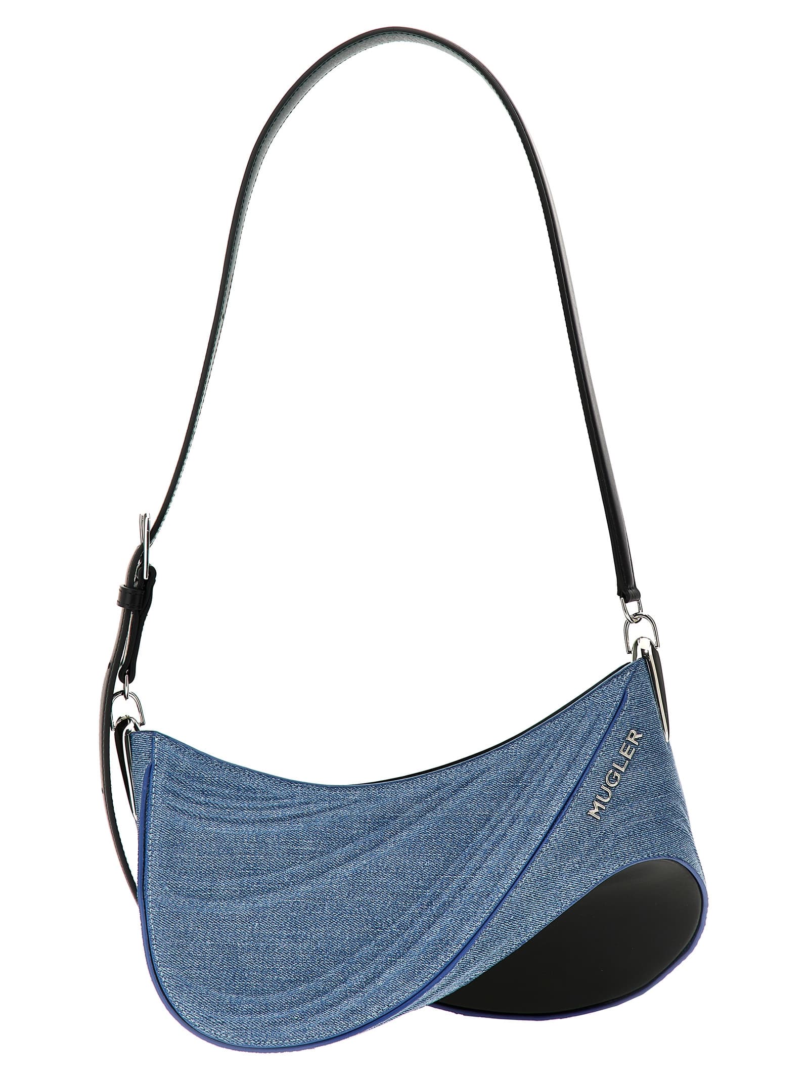 'medium denim spiral curve 01' shoulder bag - зображення 1