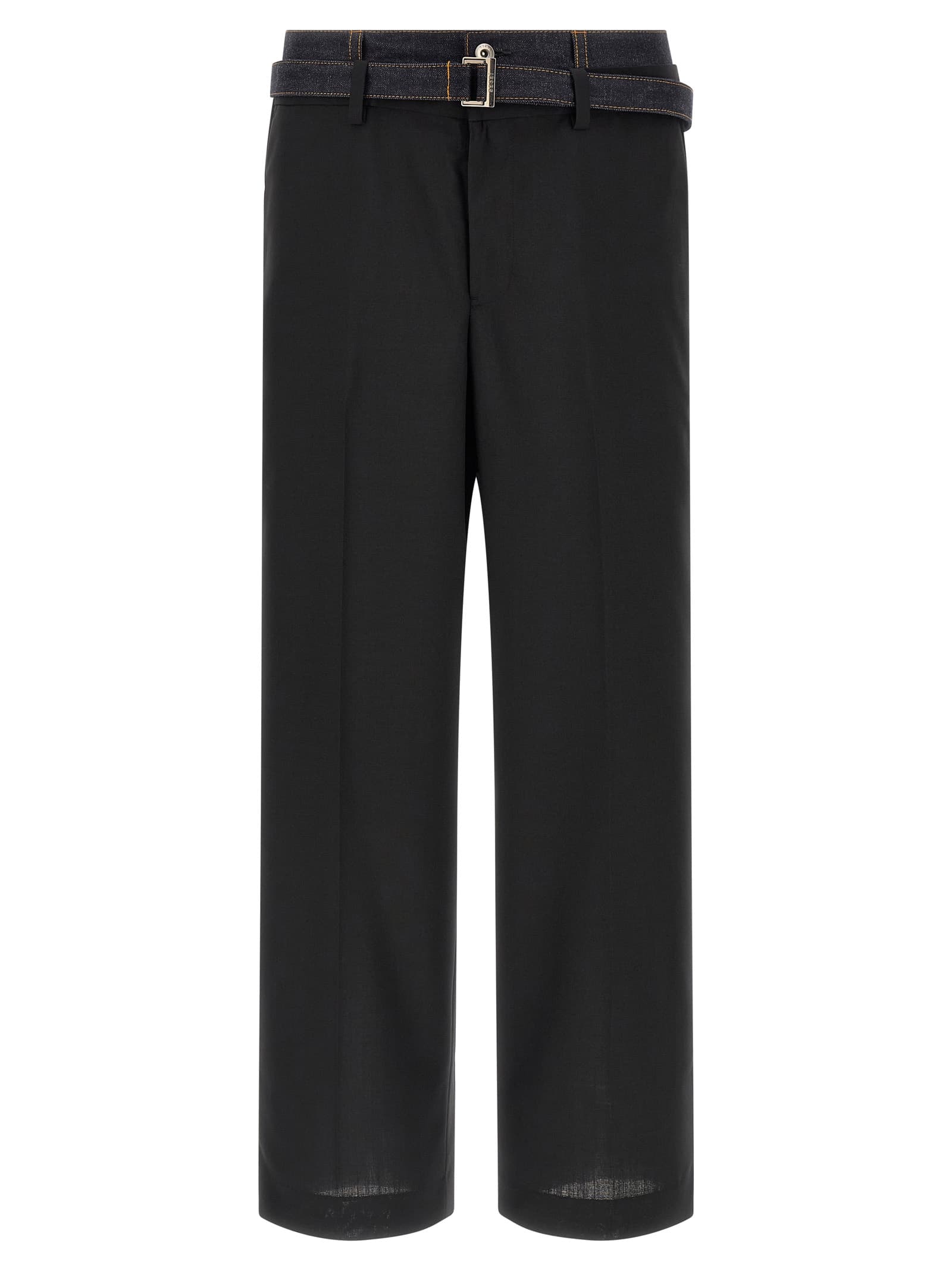 Штани з денім-вставкою