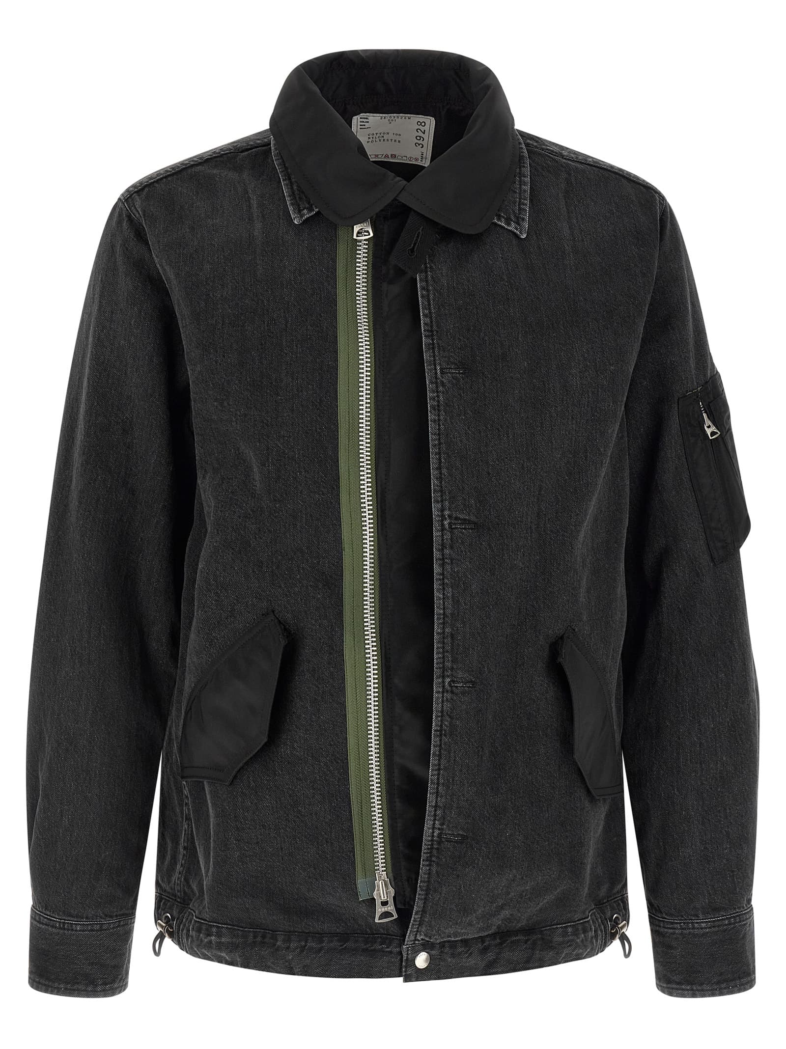 Джинсова куртка з нейлоновими вставками