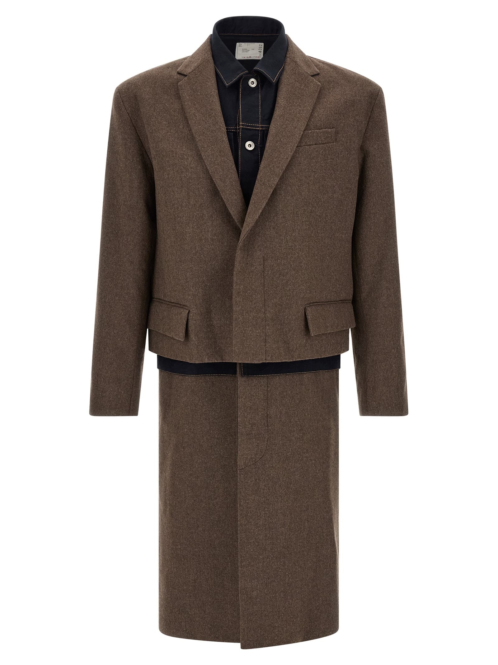 'Wool Flannel x Denim Coat' пальто