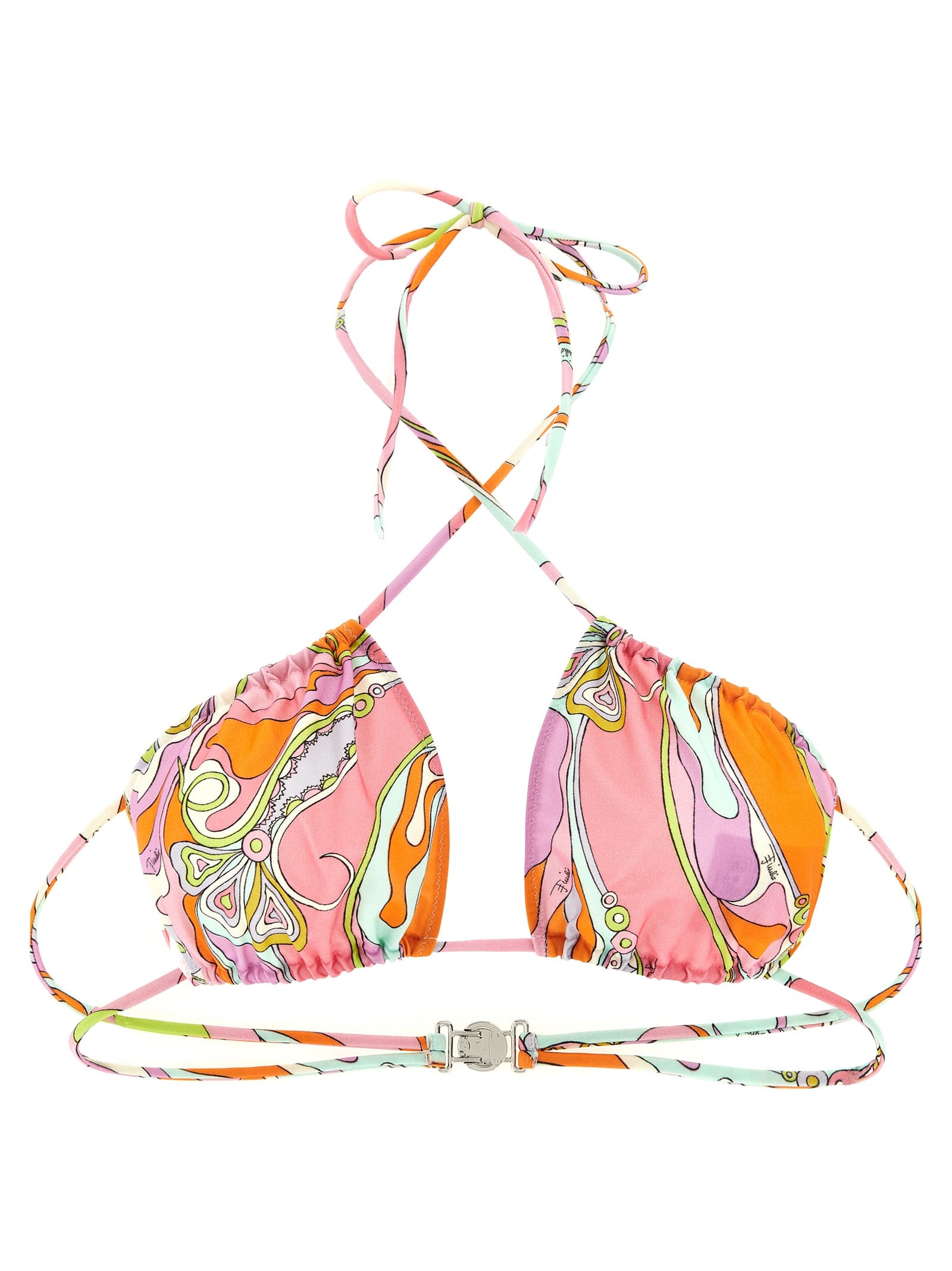 'Orchidee' printed bikini top