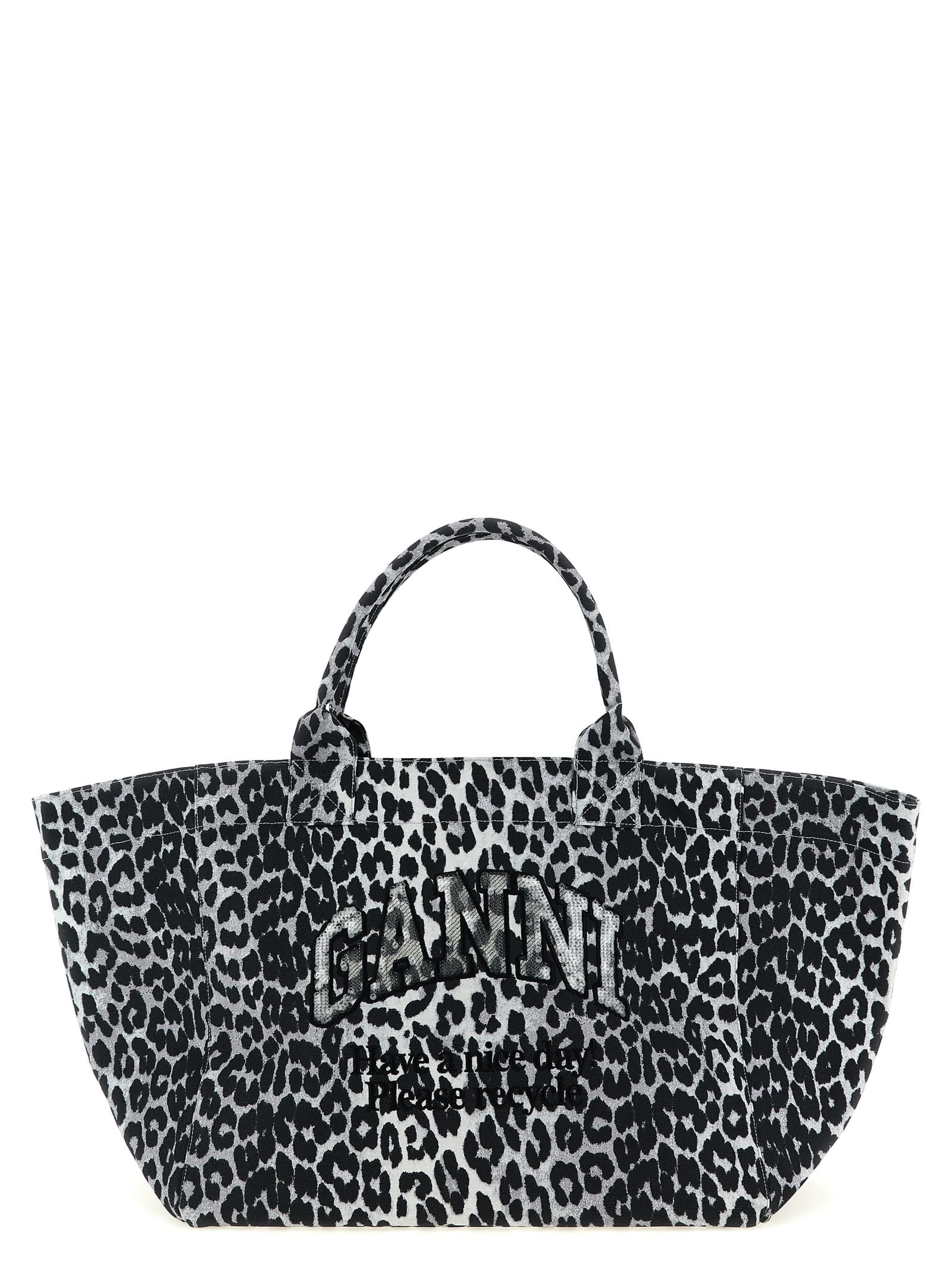 'Leopard Sequin XXL Tote' сумка для покупок