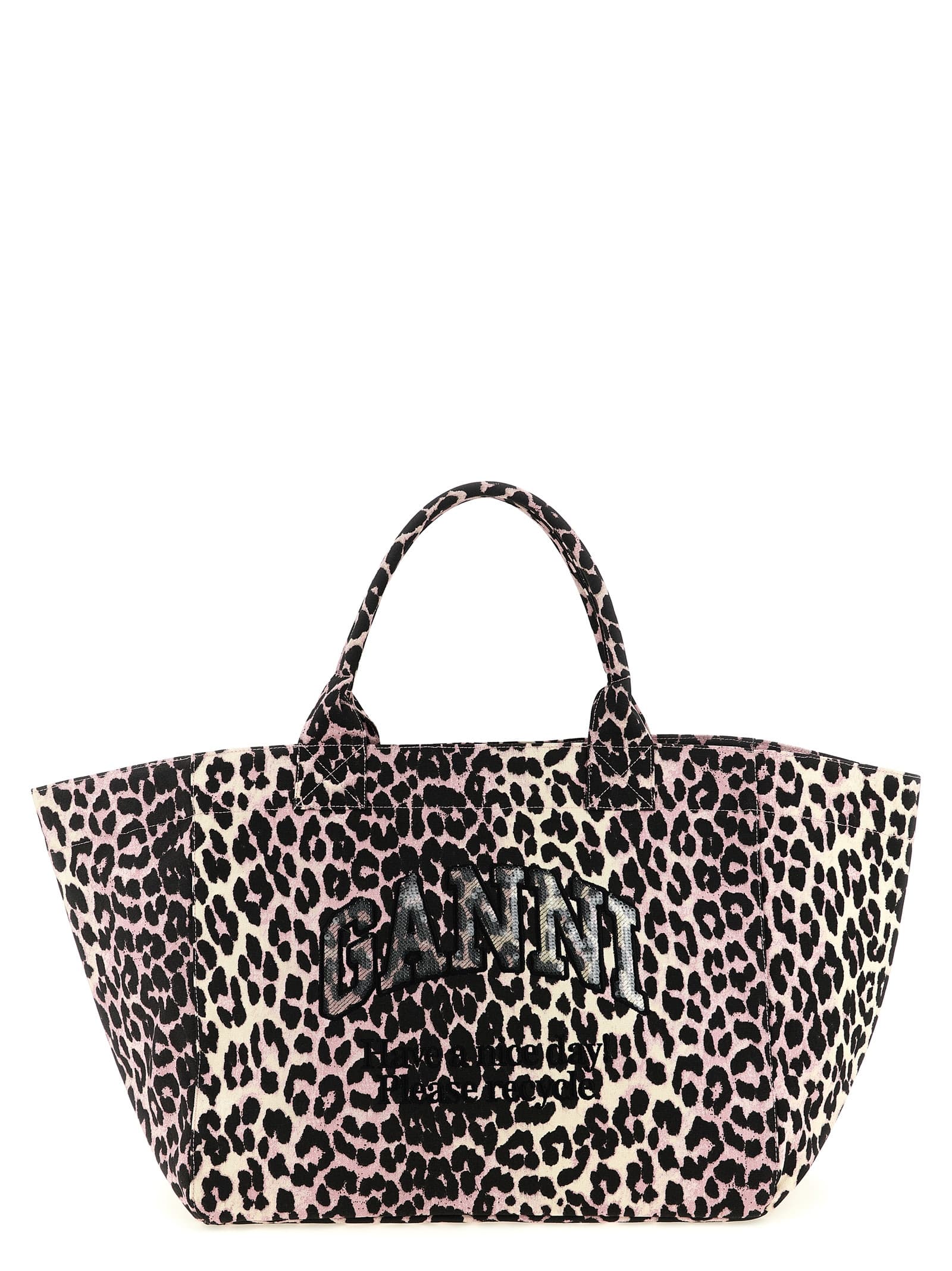 'Leopard Sequin XXL Tote' сумка для покупок